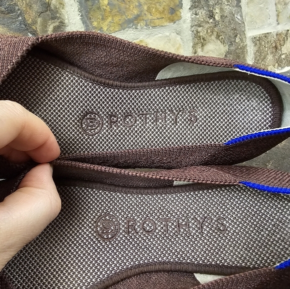 Rothys 7.5 Truffle Python Flats Shoes Retired - Picture 8 of 11